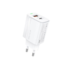 FONENG fali töltő EU66 PD 20W 1xUSB-C + 1xUSB QC3.0 + kábel USB-C - Lightning Fehér - 1. kép