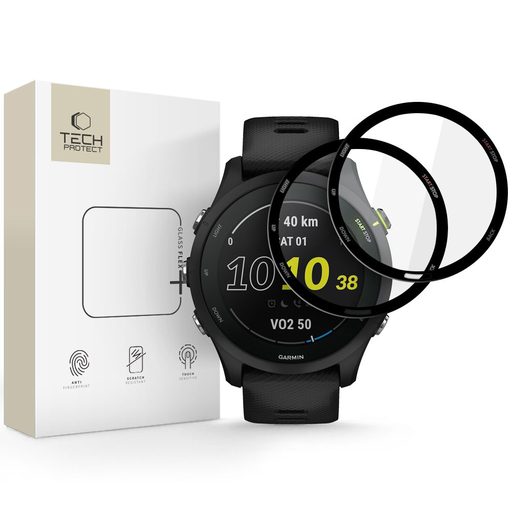 Tech-protect Glass Flex+ 2-pack Garmin Forerunner 255 / 255 Music Fekete üvegfólia