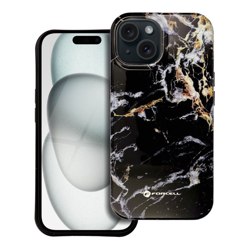 FORCELL F-PROTECT Mirage, katonai ejtésvizsgált tok MagSafe kompatibilitással iPhone 15 Pro fekete márvány tok FORCELL F-PROTECT Mirage, katonai ejtésvizsgált tok MagSafe kompatibilitással iPhone 15 Pro fekete márvány tok