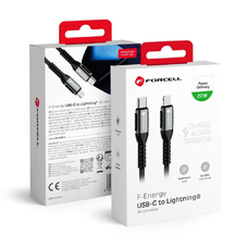 FORCELL F-ENERGY C259 kábel Type C - Lightning PD 3A 27W Cafule 0,5 m fekete
