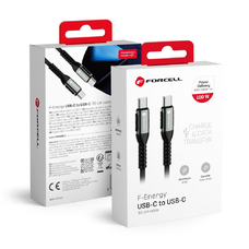 FORCELL F-ENERGY C260 kábel Type C és Type C QC4.0 PD 5A 100W Cafule 0,5 m fekete