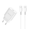 JELLICO hálózati töltő C35 PD 25W 1xUSB-C + kábel USB-C - USB-C Fehér - 0. kép