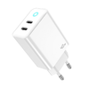 JELLICO fali töltő EU19 GaN PD 40W 2xUSB-C + USB-C - Lightning kábel Fehér - 0. kép