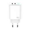 JELLICO fali töltő EU19 GaN PD 40W 2xUSB-C + USB-C - Lightning kábel Fehér - 1. kép