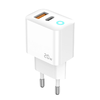 JELLICO fali töltő EU11 PD 20W 1xUSB-C + 1xUSB QC3.0 + kábel USB-C - Lightning fehér - 0. kép