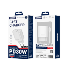 JELLICO falitöltő EU53 PD 30W 1xUSB-C + kábel USB-C - Lightning Fehér