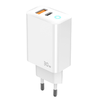 JELLICO hálózati töltő EU13 GaN PD 30W 1xUSB-C + 1xUSB QC3.0 + kábel USB-C - USB-C Fehér - 1. kép