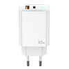 JELLICO hálózati töltő EU13 GaN PD 30W 1xUSB-C + 1xUSB QC3.0 + kábel USB-C - USB-C Fehér - 2. kép