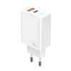 JELLICO fali töltő EU13 GaN PD 30W 1xUSB-C + 1xUSB QC3.0 + kábel USB-C - Lightning Fehér - 2. kép