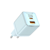 JELLICO fali töltő EU55 GaN PD 33W 1xUSB-C + 1xUSB QC3.0 Kék - 0. kép
