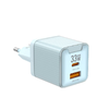 JELLICO fali töltő EU55 GaN PD 33W 1xUSB-C + 1xUSB QC3.0 Kék - 1. kép