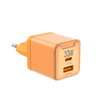 JELLICO fali töltő EU55 GaN PD 33W 1xUSB-C + 1xUSB QC3.0 Narancssárga - 0. kép