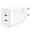 JELLICO fali töltő C106 GaN PD 45W 2xUSB-C + kábel USB-C - USB-C Fehér - 1. kép