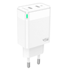 JELLICO fali töltő C106 GaN PD 45W 2xUSB-C + kábel USB-C - USB-C Fehér - 3. kép