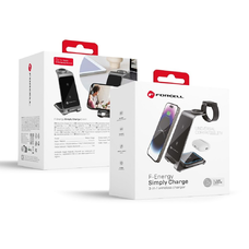 Forcell F-ENERGY Simply Charge 3in1 Apple Watch és Samsung Watch kompatibilis szürke