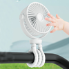 Techsuit - Babakocsi ventilátor (VP1) - Hordozható, négy sebességfokozat, 360°-ban rugalmas állványos csipesz, 4000mAh - Fehér - 1. kép