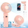  Techsuit - Prémium Mini Kézi Ventilátor (M12) - LED Digitális Kijelzővel, USB-C Újratölthető, 6 Szélsebesség, 5000mAh - Rózsaszín - 0. kép