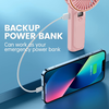  Techsuit - Prémium Mini Kézi Ventilátor (M12) - LED Digitális Kijelzővel, USB-C Újratölthető, 6 Szélsebesség, 5000mAh - Rózsaszín - 1. kép