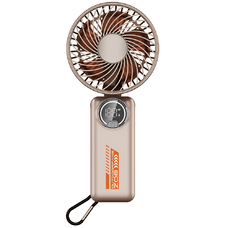  Techsuit - Prémium Mini Kézi Ventilátor (Z8) - LED Digitális Kijelzővel, USB-C Újratölthető, 3 Szélerősség, 2A, 3600mAh - Bézs