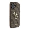 Guess PU 4G Metal Logo Strap tok iPhone 16 Barna - 1. kép
