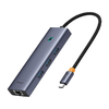 Baseus UltraJoy 4 az 1-ben hub, USB-C 3x + USB 3.0 + RJ45 (szürke) - 1. kép
