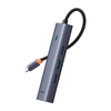 Baseus UltraJoy 4 az 1-ben hub, USB-C 3x + USB 3.0 + RJ45 (szürke) - 2. kép