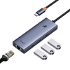 Baseus UltraJoy 4 az 1-ben hub, USB-C 3x + USB 3.0 + RJ45 (szürke) - 3. kép