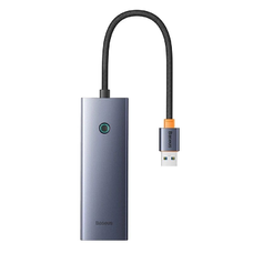 Baseus UltraJoy Series Lite 4-Port hub, USB - 4xUSB 3.0, USB-C 5V (szürke)
