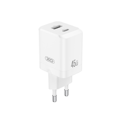 XO hálózati töltő CE36 PD 45W 1x USB-C 1x USB fehér,