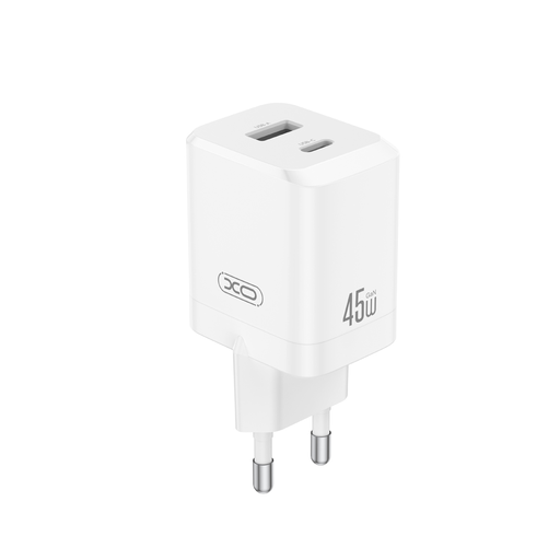 XO hálózati töltő CE36 PD 45W 1x USB-C 1x USB fehér,