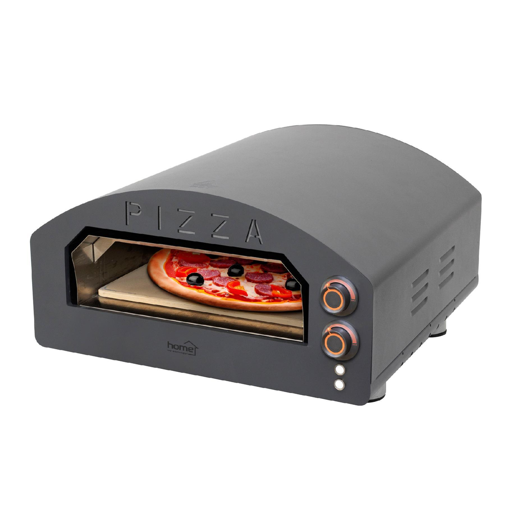 HOME HGPZ02 elektromos pizzakemence, 2000W, max. 380 °C, IPX4 védelem, 33x33 cm sütési felület, 1,5 cm-es Cordierite pizzakő, rozsdamentes ajtó - 7