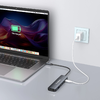 USB-C 6 az 1-ben Hub Wozinsky WHBC10Y4S Multifunkcionális, Alumínium, 25 cm Kábellel - Szürke - 3. kép
