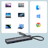 USB-C 6 az 1-ben Hub Wozinsky WHBC10Y4S Multifunkcionális, Alumínium, 25 cm Kábellel - Szürke - 4. kép