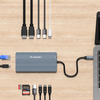 USB-C Hub 14 az 1-ben Wozinsky WDS03Y5S Multifunkcionális, Alumínium, 3 Monitorhoz, 15 cm-es Kábellel - Szürke - 2. kép