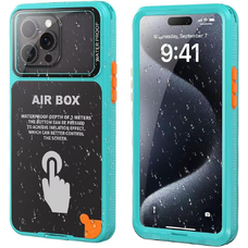  ShellBox - AirBox Vízálló IP68 Tok (6,1 hüvelyk) - iPhone 12/12 Pro/13/13 Pro/14/14 Pro/15/15 Pro/16 - Kék tok