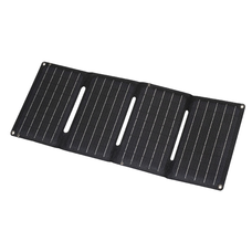HOME MSC20W hordozható napelemes USB töltő, összecsukható, 20Watt, USB-A + USB-C + DC kimenet, PD gyorstöltés, LED töltésjelző, felakasztható, tartozék karabinerekkel