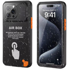  ShellBox - AirBox Vízálló IP68 Tok (6.1 hüvelyk) - iPhone 12/12 Pro/13/13 Pro/14/14 Pro/15/15 Pro/16 - Fekete tok