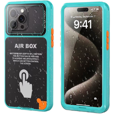  ShellBox - AirBox Vízálló IP68 (6,7 hüvelyk) - iPhone 12 Pro Max/13 Pro Max/14 Pro Max/15 Pro Max/16 Pro Max/15+/16+ - Kék tok