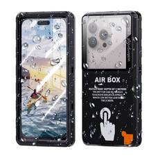  ShellBox - AirBox Vízálló IP68 Tok (max. 6,9 hüvelyk) - Univerzális Telefon Modell (max. 15 mm mélység) - Fekete