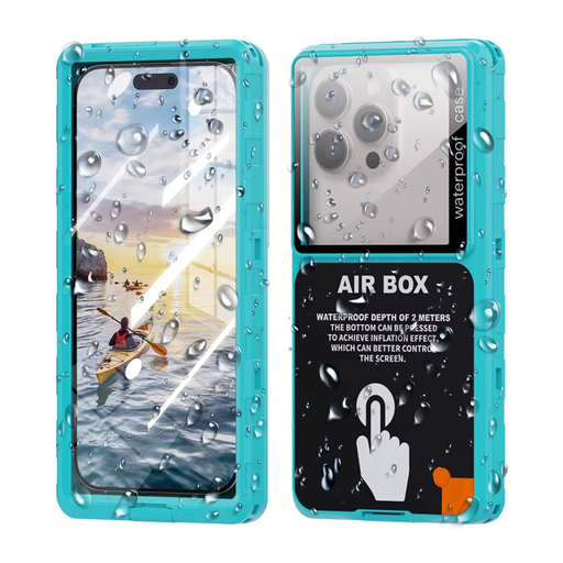 ShellBox - AirBox Vízálló IP68 Tok (max. 6,9 hüvelyk) - Univerzális Telefon Modell (max. 15 mm mélység) - Kék ShellBox - AirBox Vízálló IP68 Tok (max. 6,9 hüvelyk) - Univerzális Telefon Modell (max. 15 mm mélység) - Kék