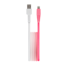 Setty kábel USB - Lightning 1,5 m 2,4A KGA-L-1.52420 fehér-rózsaszín gradiens