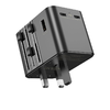 JELLICO univerzális utazó adapter S9 PD 2xUSB-C + 1xUSB 3.4A Max 2500W Fekete - 2. kép