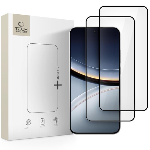 Tech-Protect Glass Fit+ 2-pack Xiaomi Poco F7 5G Fekete üvegfólia Tech-Protect Glass Fit+ 2-pack Xiaomi Poco F7 5G Fekete üvegfólia