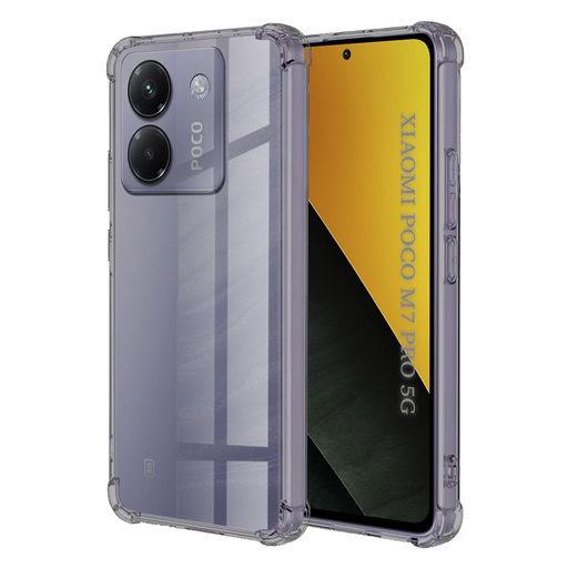 Techsuit - Ütésálló Átlátszó Szilikon - Xiaomi Poco M7 Pro 5G - Füstfekete tok Techsuit - Ütésálló Átlátszó Szilikon - Xiaomi Poco M7 Pro 5G - Füstfekete tok