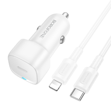 Borofone autós töltő BZ34A Cloud - Type C - PD 20W Type C - Lightning fehér