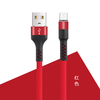 Maxlife MXUC-01 kábel USB - micro USB 1,0 m 2A piros nylon - 0. kép