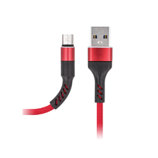 Maxlife MXUC-01 kábel USB - micro USB 1,0 m 2A piros nylon