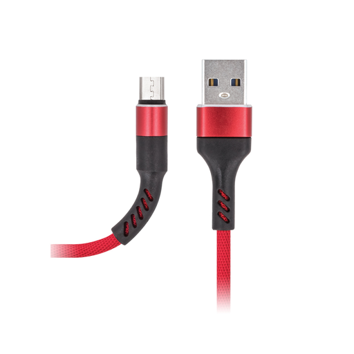 Maxlife MXUC-01 kábel USB - micro USB 1,0 m 2A piros nylon