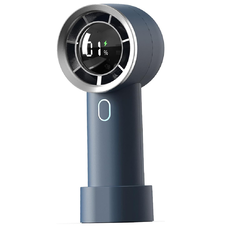 Techsuit - Kézi ventilátor (HX130) - Digitális kijelző, Ultra csendes, 1200mAh - Kék