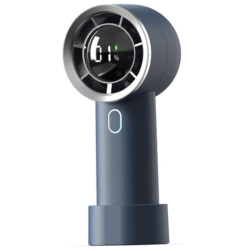 Techsuit - Kézi ventilátor (HX130) - Digitális kijelző, Ultra csendes, 1200mAh - Kék